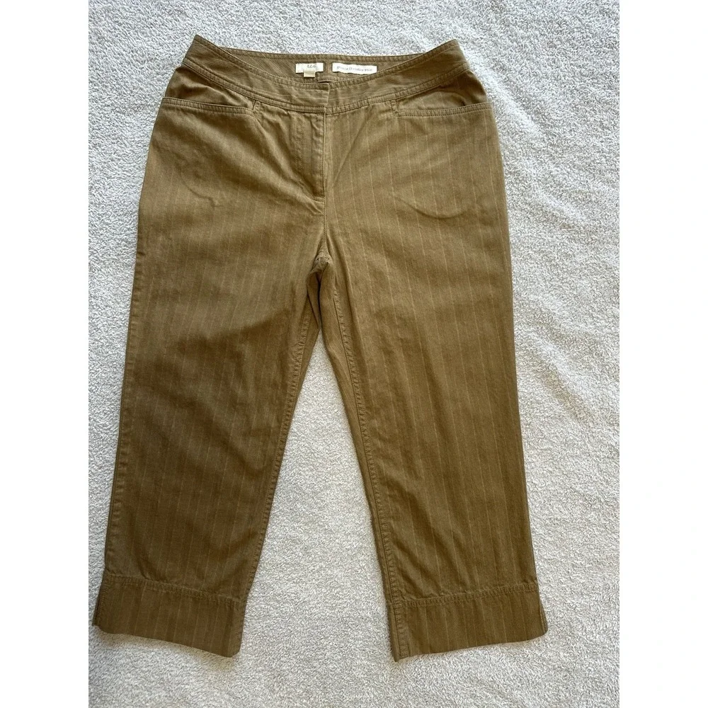 J Jill Genuine Fit Below Waist Womens Cropped Pants Brown‎ Size 4